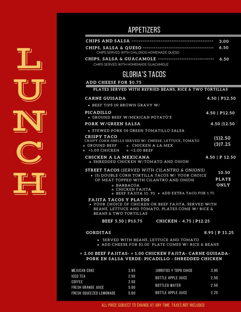 Cypress Full Menu Chilosos Taco House